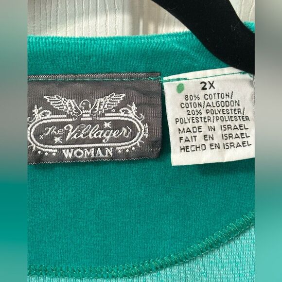 Vintage Velour Green Jacket The Villager Woman Plus Size 2X Made In Israel - Picture 4 of 8